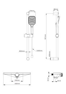 Смеситель для ванны с душем Wonzon & Woghand Onix WW-B2551-A-MW с термостатом белый матовый